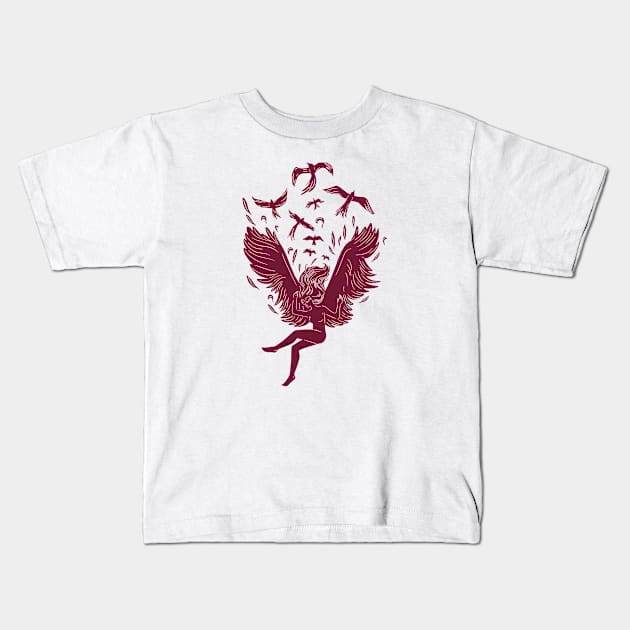 Falling Angel Kids T-Shirt by Lees Tees